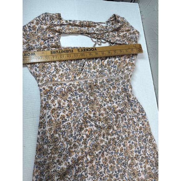 Free People Boheme Mini Dress OB1017745 Floral Ivory Ruffle Combo Size 10‎ - Picture 5 of 6